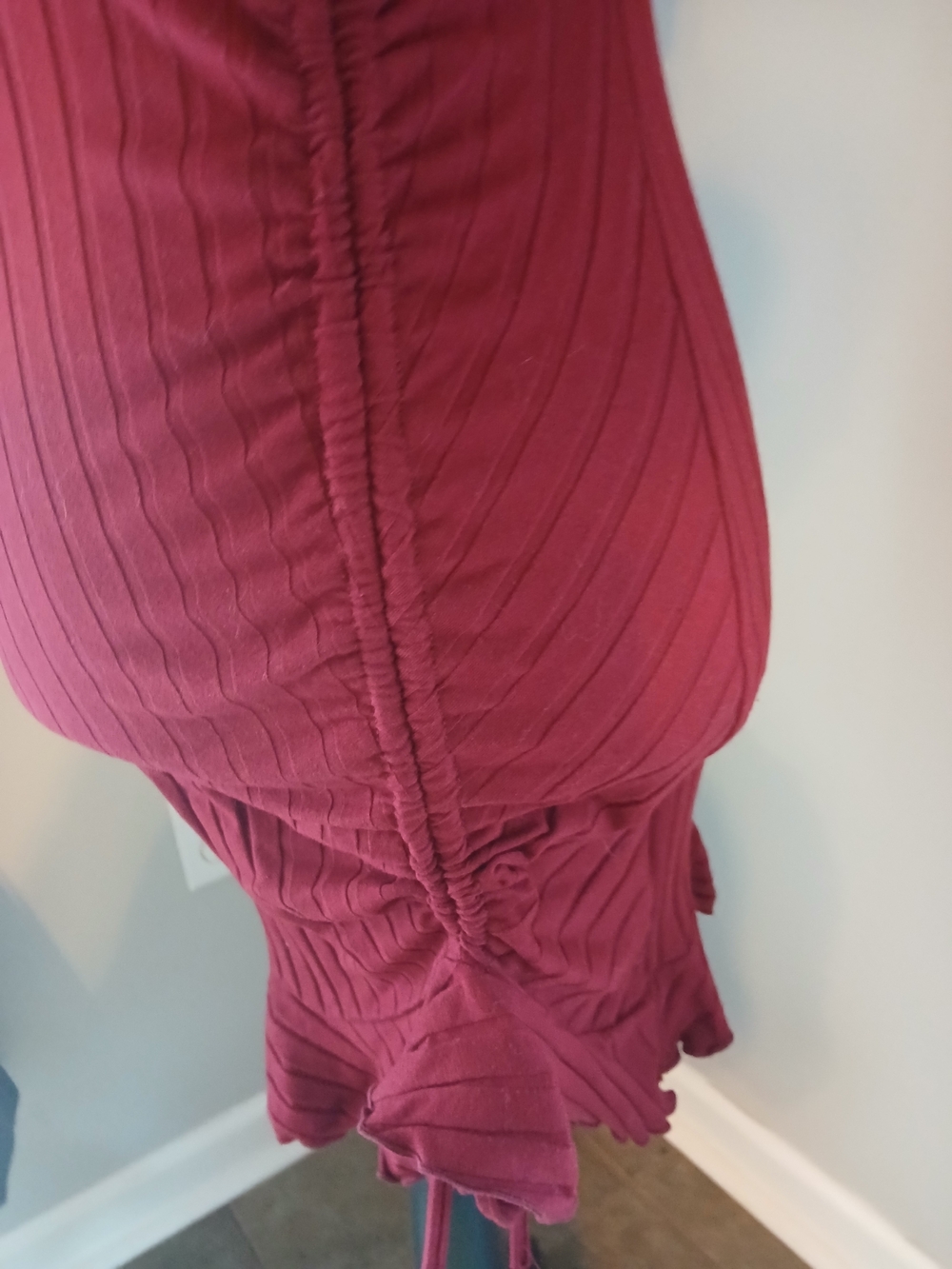 SHEIN Red One-Shoulder Ribbed Dress - Picture 2 of 9